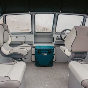 KingFisher 16 Falcon interior seating layout with forward console and windshield